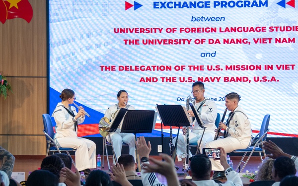U.S. 7th Fleet Band performs at the University of Da Nang