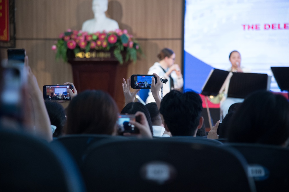 U.S. 7th Fleet Band performs at the University of Da Nang