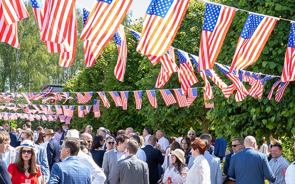 1st Armored Division Brass Band Celebrates Independence Day with U.S. Embassy and Latvian guests