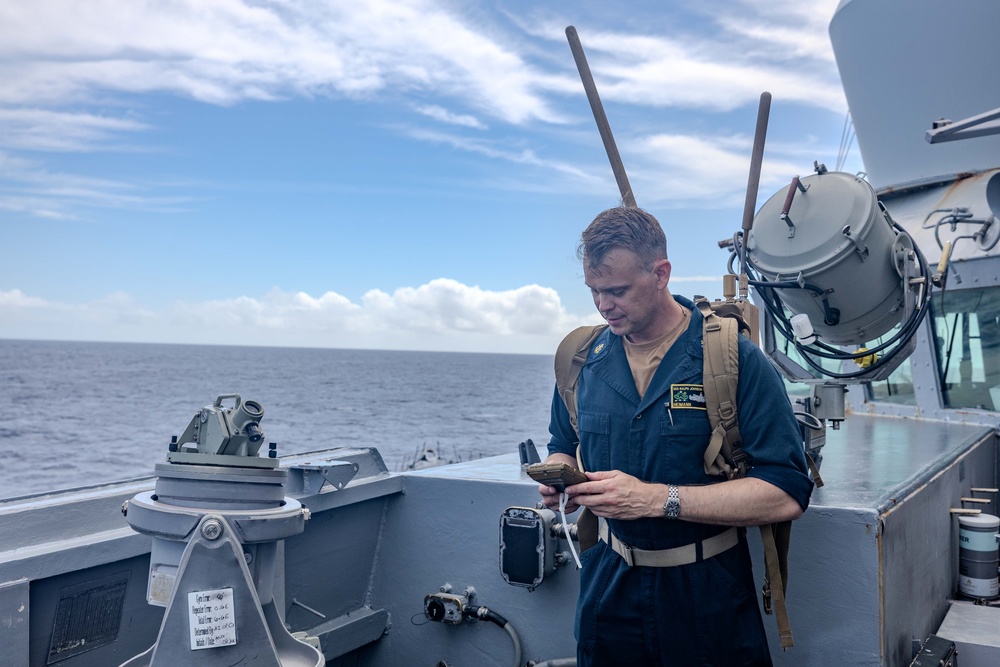 Sailors Respond During an Anti-terrorism Drill aboard USS Ralph Johnson