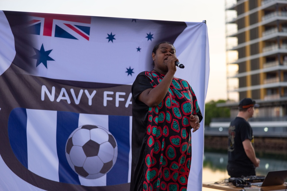 MRF-D 25.3: U.S. Marines and Royal Australian Navy participate in Forces in Football Opening Ceremony