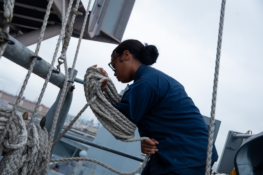 Kearsarge Sailor Hoists Flag