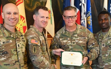 Company first sergeant relinquishes responsibility at USAG Stuttgart ceremony