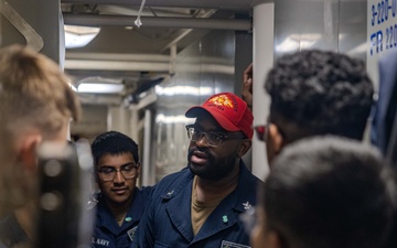 Sailors Respond During a Damage Control Drill aboard USS Ralph Johnson