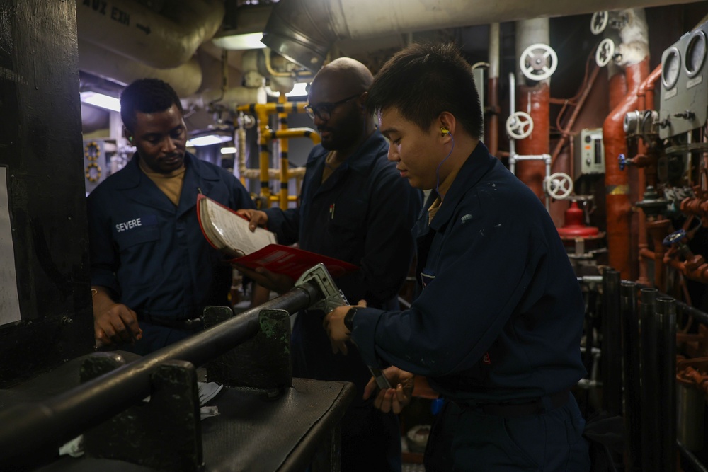 Iwo Jima Sailors Conduct Maintenance