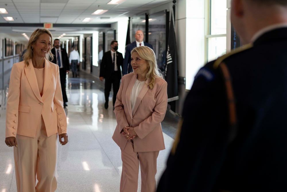 Mrs. Hegseth, Mrs. Netanyahu Tour Pentagon