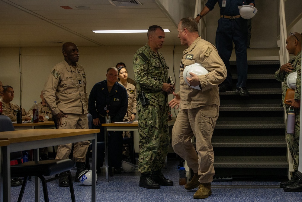 Commander Naval Surface Group Middle Atlantic Commodore Visits USS Wasp (LHD 1)