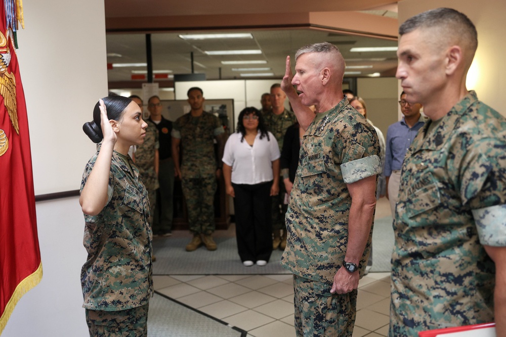 Commandant of the Marine Corps Meritoriously Promotes Cpl Tatiana Prillwitz