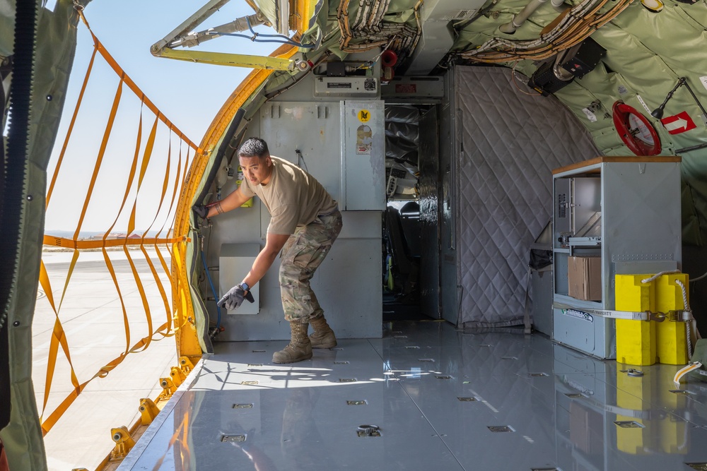 KC-135 Stratotanker gets ready to support a test mission at Edwards Air Force Base