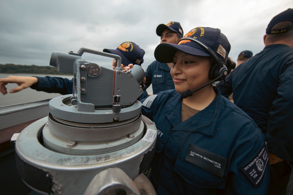 USS Winston S. Churchill (DDG 81) Departs Naval Weapons Station Yorktown