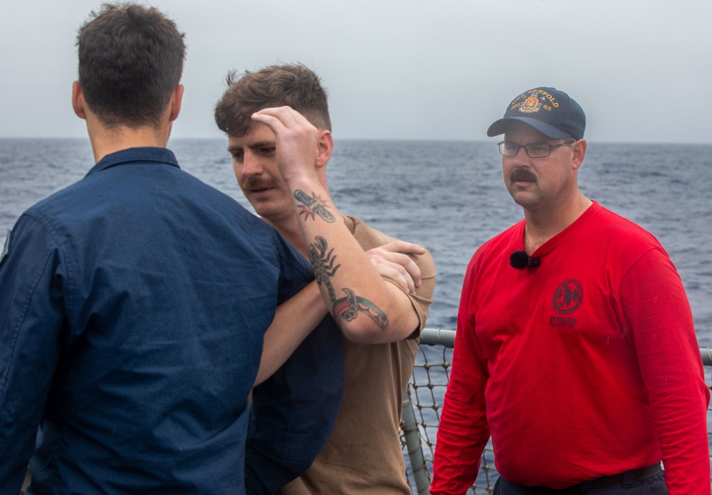 USS Benfold (DDG 65) holds OC Spray training during SRF-B course