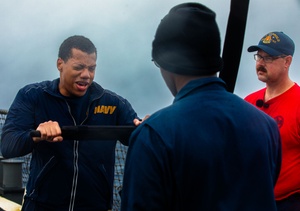 USS Benfold conducts a trilateral ballistic missile defense exercise