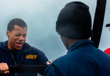 USS Benfold (DDG 65) holds OC Spray training during SRF-B course