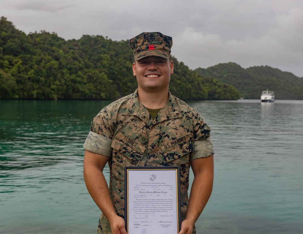 Palau Promotion: Nebraska native promoted to Lance Corporal during Koa Moana 25