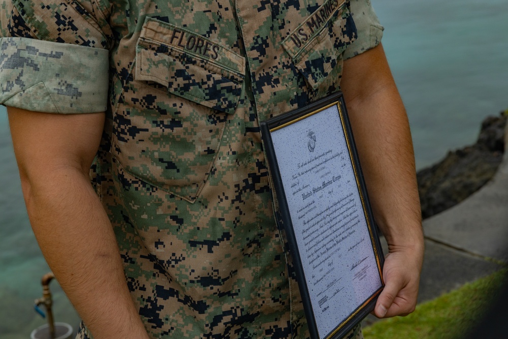 Palau Promotion: Nebraska native promoted to Lance Corporal during Koa Moana 25