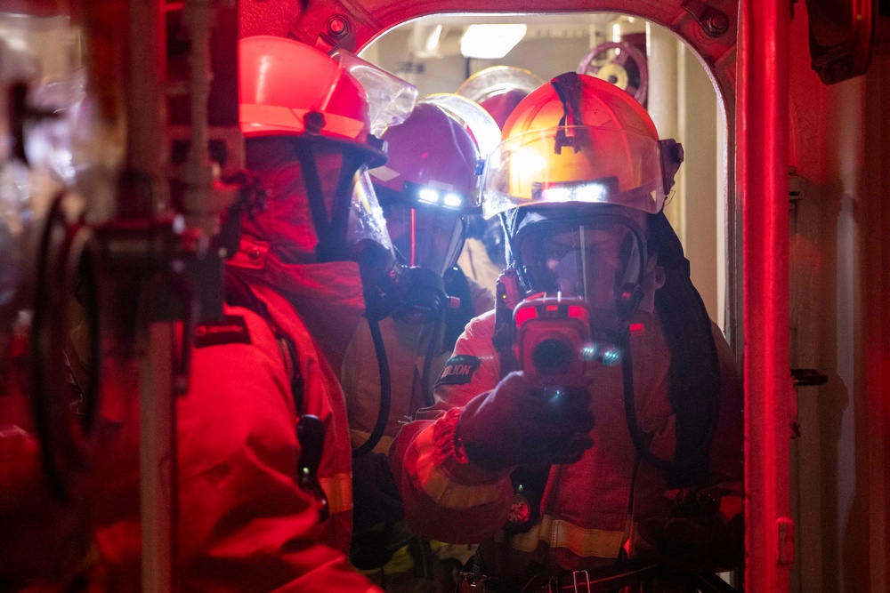 USS Preble Conducts Damage Control Drill