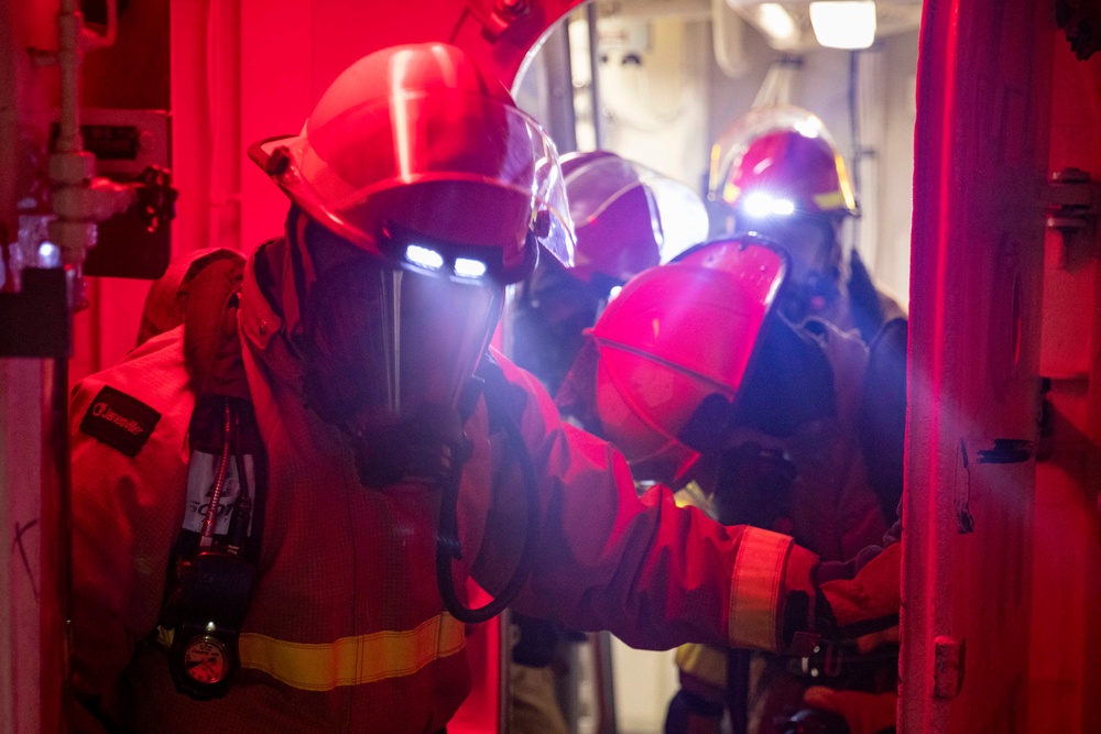 USS Preble Conducts Damage Control Drill