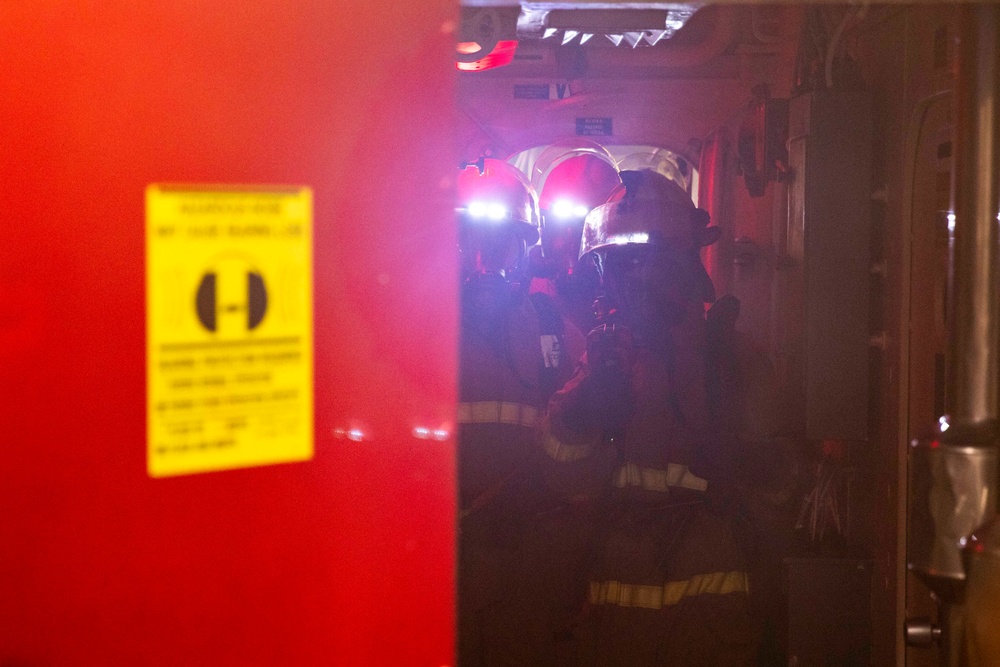 USS Preble Conducts Damage Control Drill