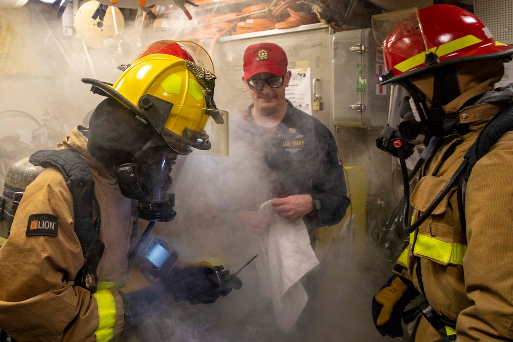 USS Preble Conducts Damage Control Drill