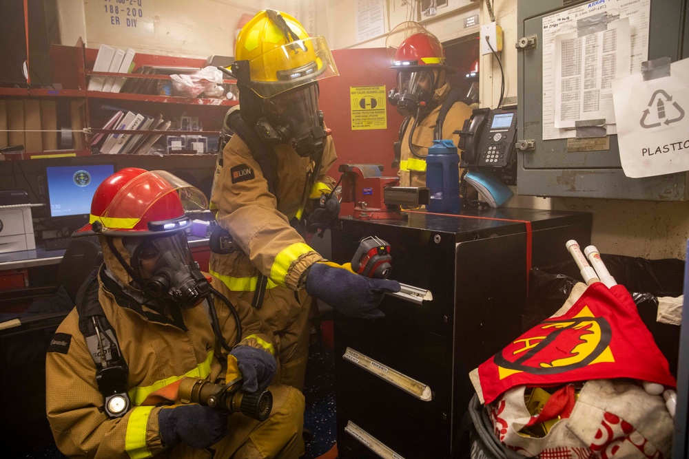 USS Preble Conducts Damage Control Drill
