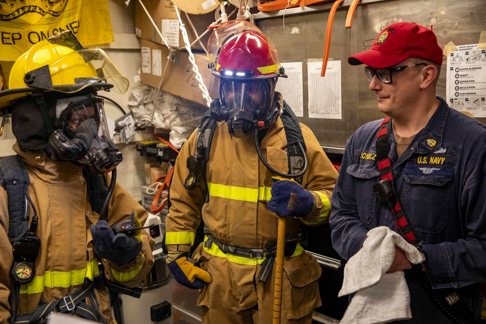 USS Preble Conducts Damage Control Drill