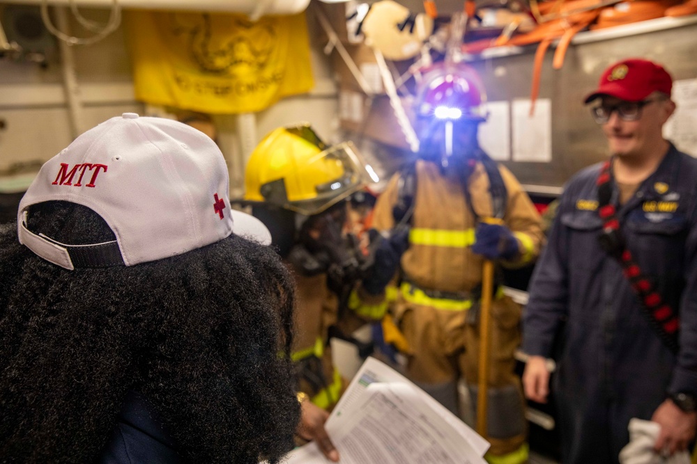 USS Preble Conducts Damage Control Drill