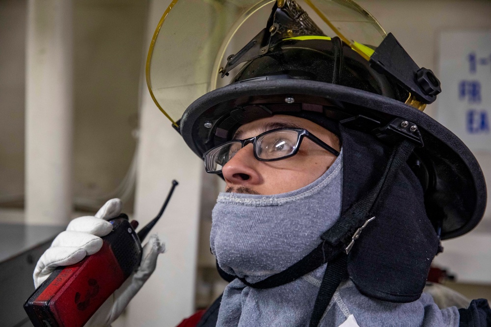 USS Preble Conducts Damage Control Drill