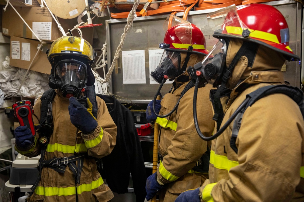USS Preble Conducts Damage Control Drill
