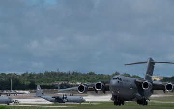 C-17s arrive at Andersen Air Force Base for Department-Level Exercise 2025