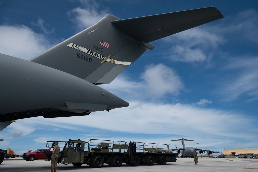 C-17s arrive at Andersen Air Force Base for Department-Level Exercise 2025