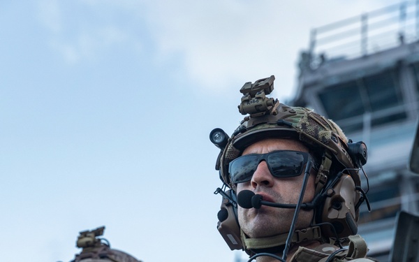 Carrier Strike Group 12 Explosive Ordnance Disposal Technicians Conduct Fast-Rope Exercise