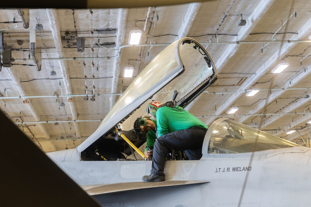 Sailors Conduct Maintenance Aboard USS Gerald R. Ford (CVN 78)