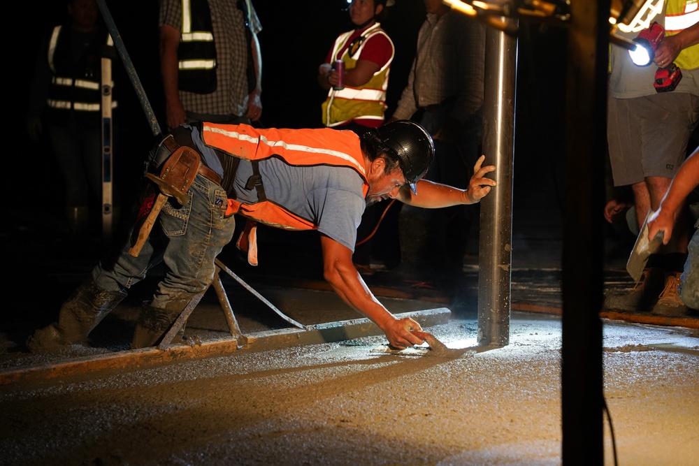 Construction continues on the foundation of the fire station being built in Canton, North Carolina