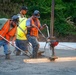 Construction continues on the foundation of the fire station being built in Canton, North Carolina