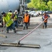 Construction continues on the foundation of the fire station being built in Canton, North Carolina