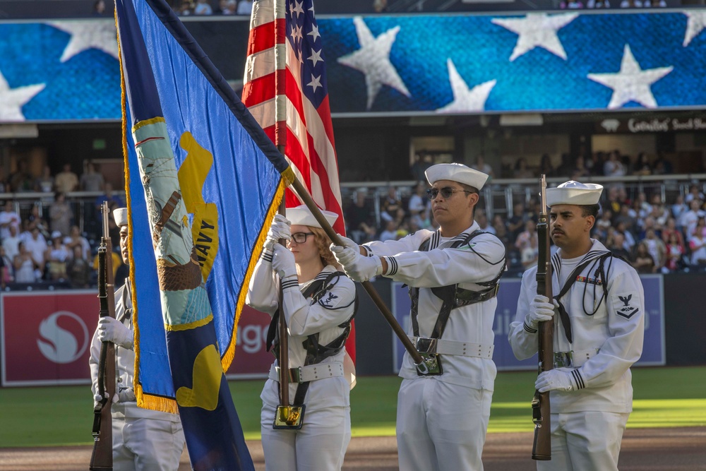Abraham Lincoln Honor Guard performs at San Diego Padres pregame ceremony