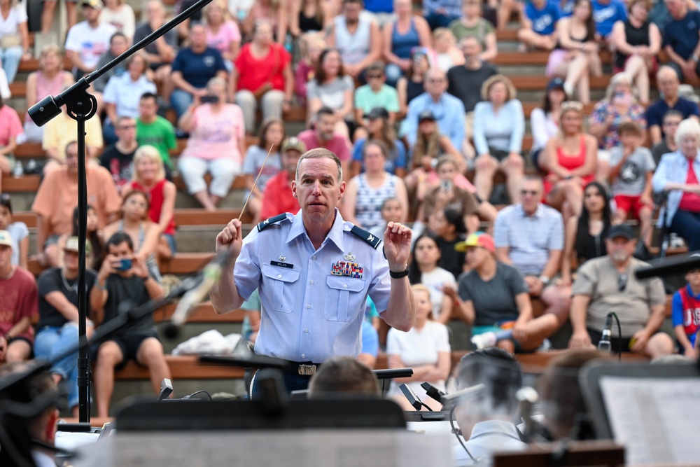 U.S. Air Force Academy band performs at Mount Rushmore