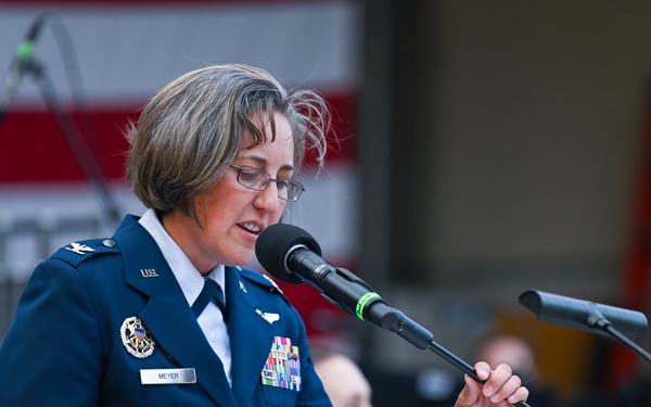 U.S. Air Force Academy band performs at Mount Rushmore