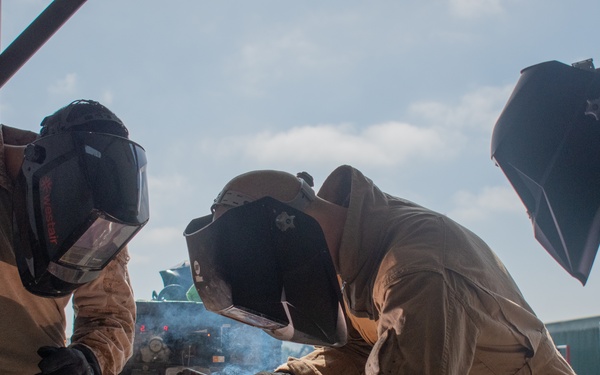 U.S. Marines train on welding operations