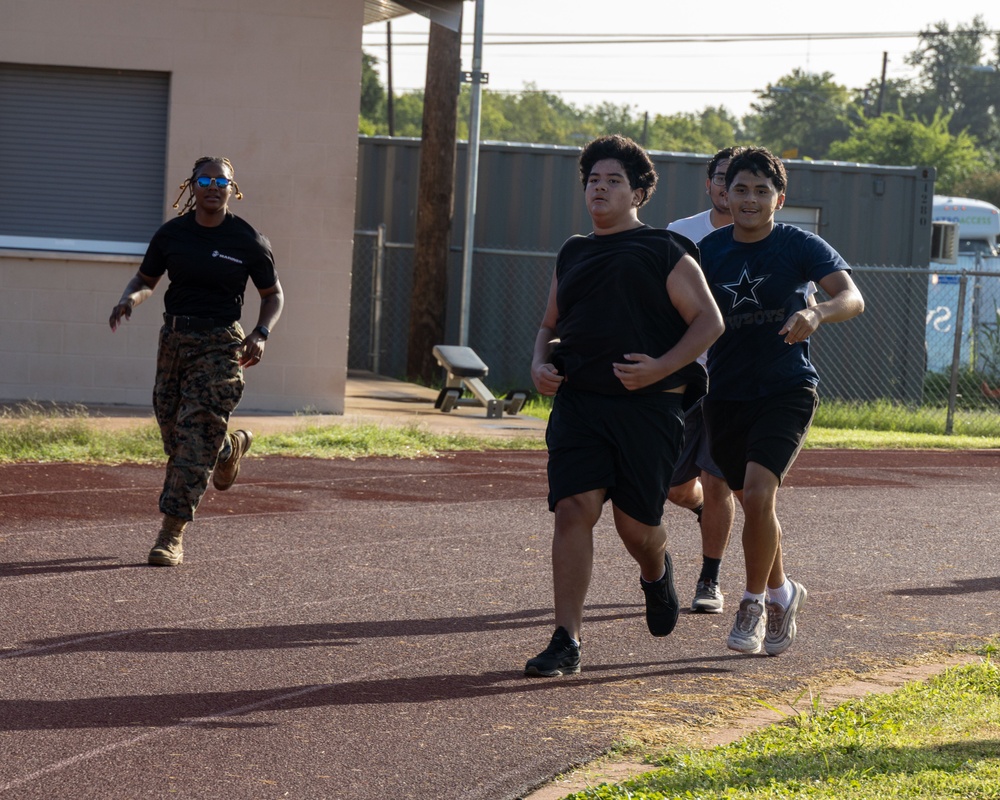 Recruiting Sub-Station Austin South visits Crockett High School
