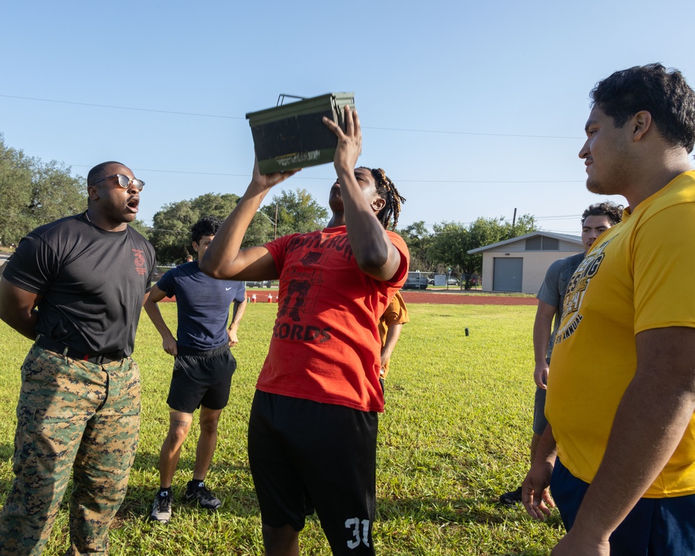 Recruiting Sub-Station Austin South visits Crockett High School
