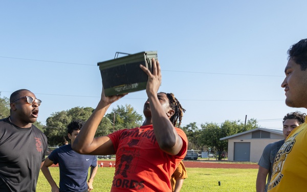 Recruiting Sub-Station Austin South visits Crockett High School