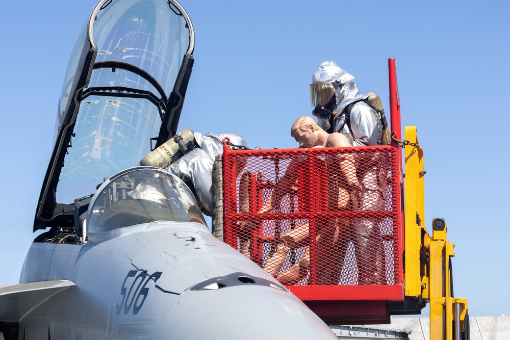 USS Theodore Roosevelt Crash and Salvage Drills