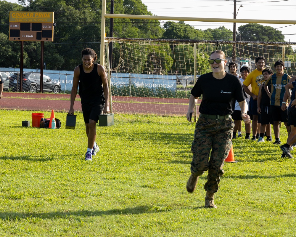 Recruiting Sub-Station Austin South visits Crockett High School