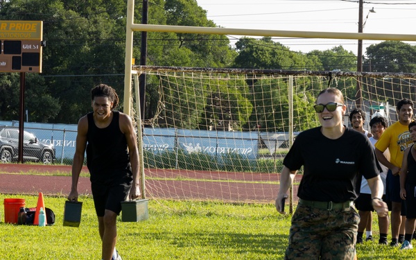 Recruiting Sub-Station Austin South visits Crockett High School