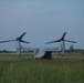 U.S. Marines disembark and offload equipment from an MV-22 Osprey ‘jump’ combat operations center event during Atlantic Alliance 25 (AA25)