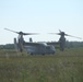 U.S. Marines disembark and offload equipment from an MV-22 Osprey ‘jump’ combat operations center event during Atlantic Alliance 25 (AA25)