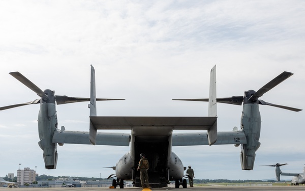 U.S. Marines with VMM-162 transport Marines with 1st Battalion, 25th Marines during Atlantic Alliance 2025
