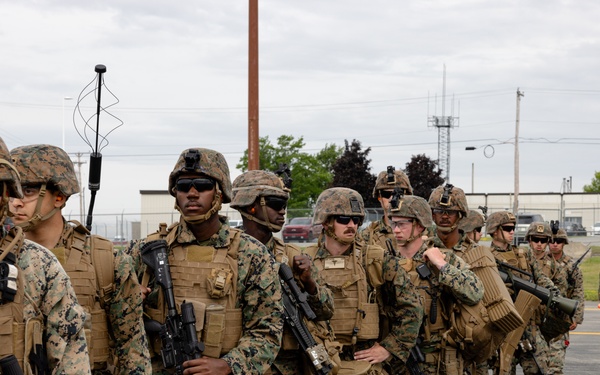 U.S. Marines with VMM-162 transport Marines with 1st Battalion, 25th Marines during Atlantic Alliance 2025