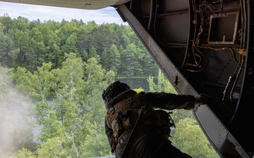 U.S. Marines with VMM-162 transport Marines with 1st Battalion, 25th Marines during Atlantic Alliance 2025
